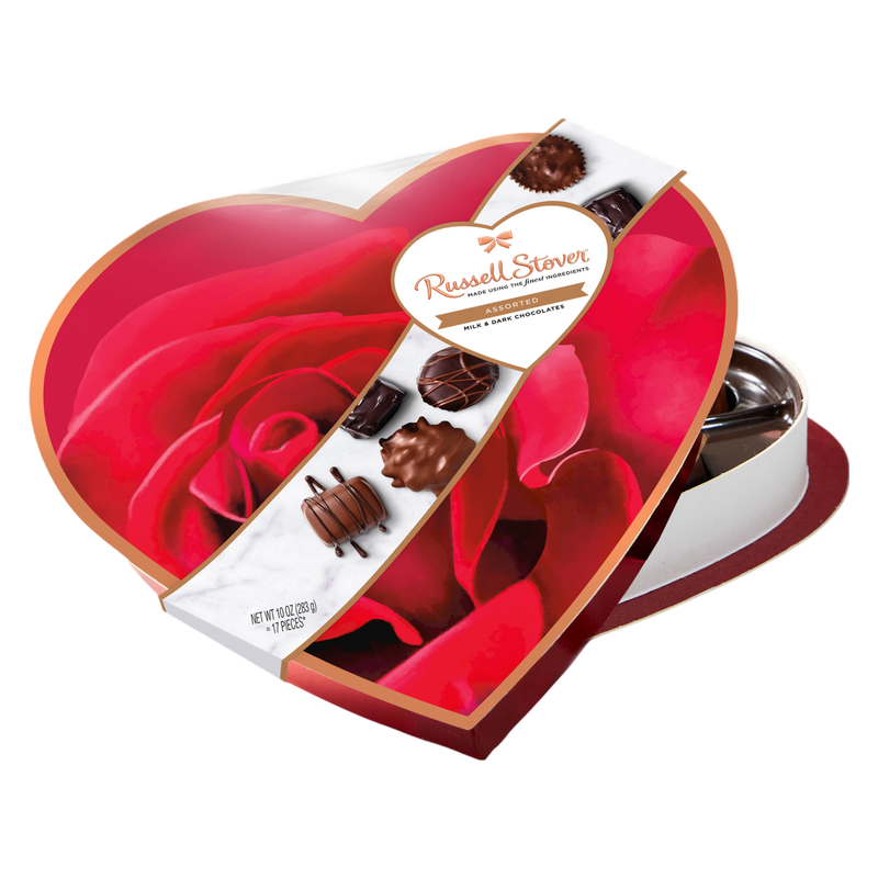 Russell Stover Assorted Chocolates Romantic Heart, 10oz