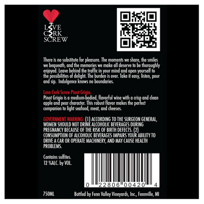 Love Cork Screw Good Times Good Friends Pinot Grigio 750 ml