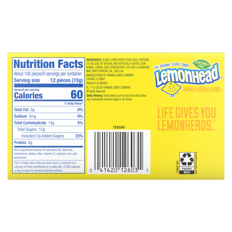 Lemonhead Candy Theater Box, 5oz