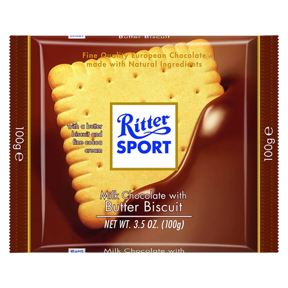 Ritter Sport Milk Chocolate Bar With Butter Bisquit 3.5oz