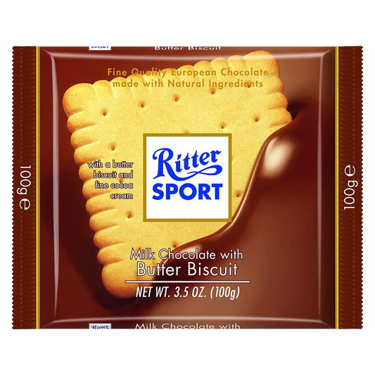 Ritter Sport Milk Chocolate Bar With Butter Bisquit 3.5oz