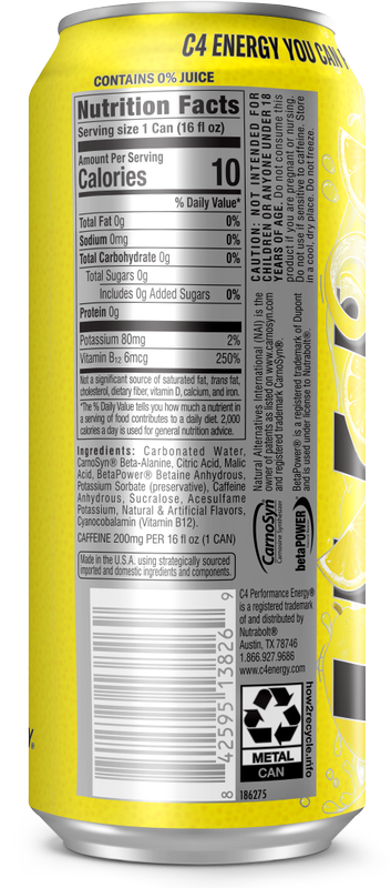 C4 Classic Lemonade 16oz Can