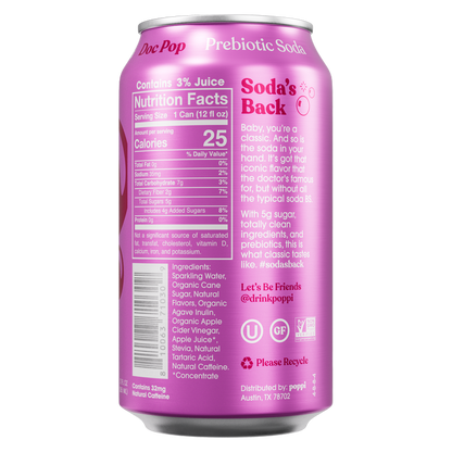 Poppi Prebiotic Soda Doc Pop 12oz Can