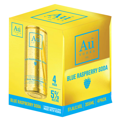 Au Vodka Blue Raspberry RTD 4pk 5% ABV