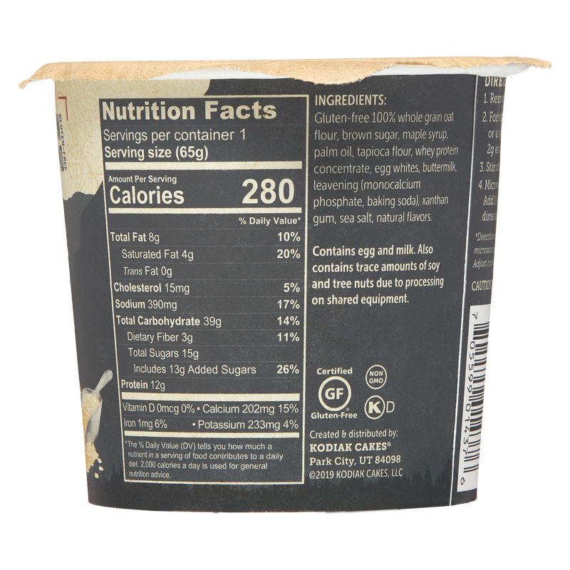 Kodiak Cakes Gluten Free Flapjack Buttermilk & Maple in a Cup 2.29oz