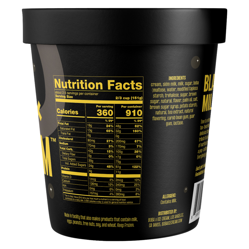 Boba x Ice Cream Black Milk Tea (Bruce Lee) Pint