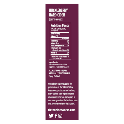 Tieton Cider Works Huckleberry Cider Single 19.2oz Can