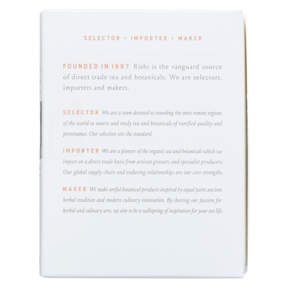 Rishi Tea Organic Peach Hibiscus Green Tea Sachets 15ct Box