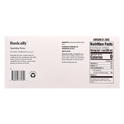 Basically Cherry Vanilla Sparkling Water 8pk 12oz Cans