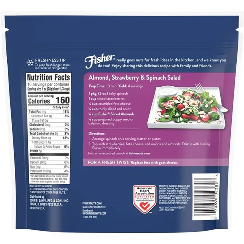 Fisher Sliced Almonds, 10oz.
