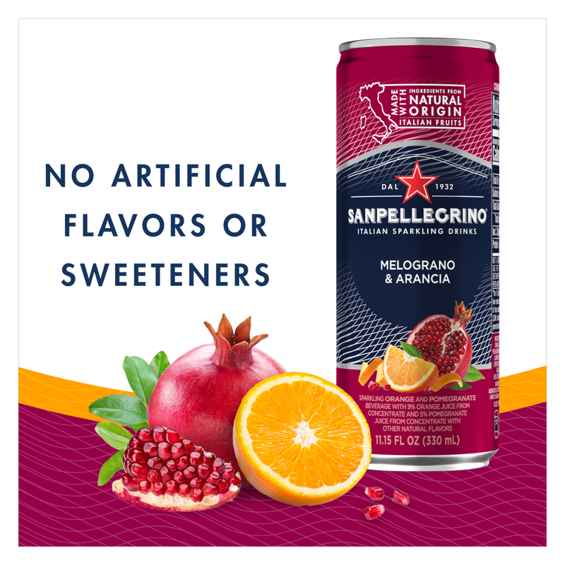 San Pellegrino Orange & Pomegranate Sparkling Beverage 6pk 330ML Can