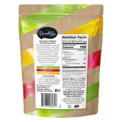 Darrell Lea Soft Australian Mixed Fruit Flavored Licorice, 7oz