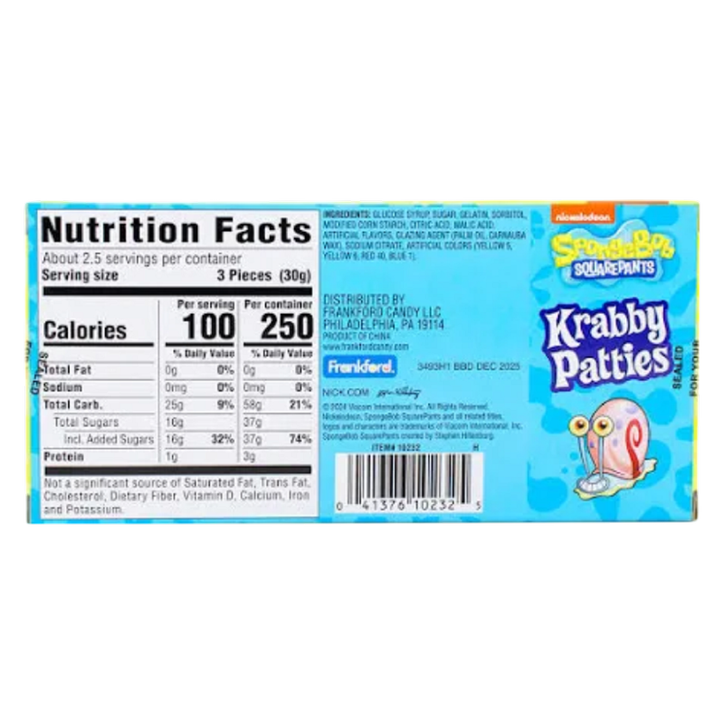 SpongeBob Krabby Patties 2.54oz