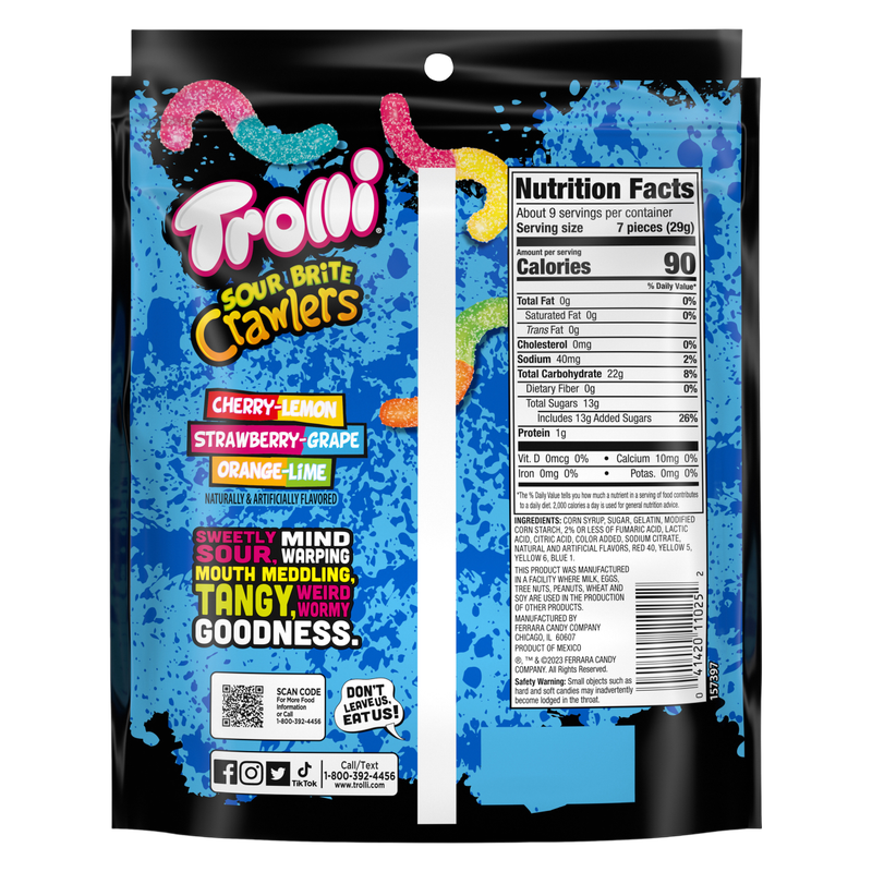Trolli Sour Brite Crawlers Gummy Candy 9oz