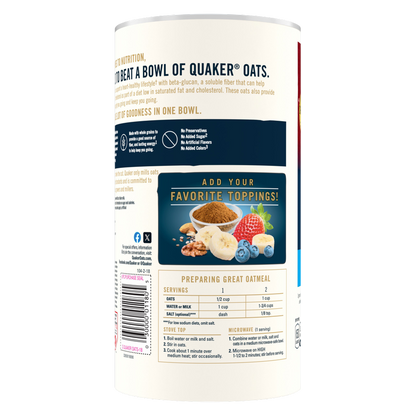 Quaker Oats Quick One Minute 100% Whole Grain Oats 18oz