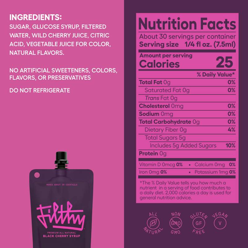 Filthy Black Cherry Syrup 8oz Pouch