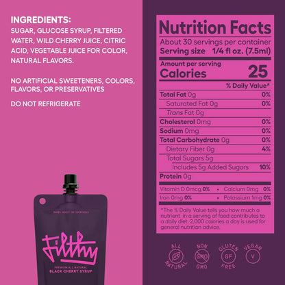 Filthy Black Cherry Syrup 8oz Pouch