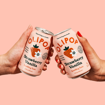 Olipop Strawberry Vanilla 4pk 12oz Can- XL