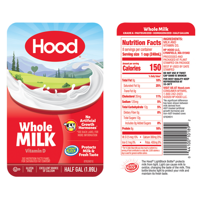 Hood Whole Vitamin D Milk -  1/2 Gallon