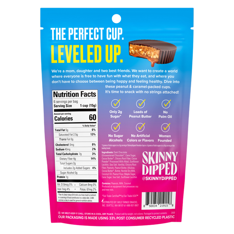 SkinnyDipped Caramel Peanut Paradise Cups, 3.17oz