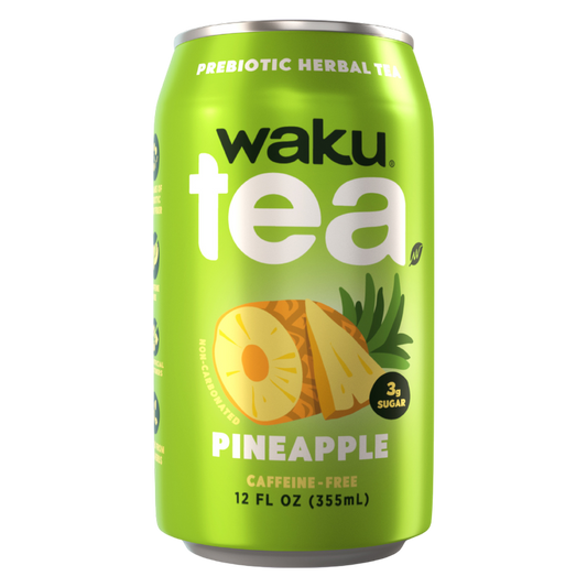Waku Prebiotic Tea Pineapple 12oz Can