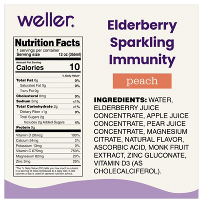 Weller Elderberry Peach Sparkling Immunity 12oz Can