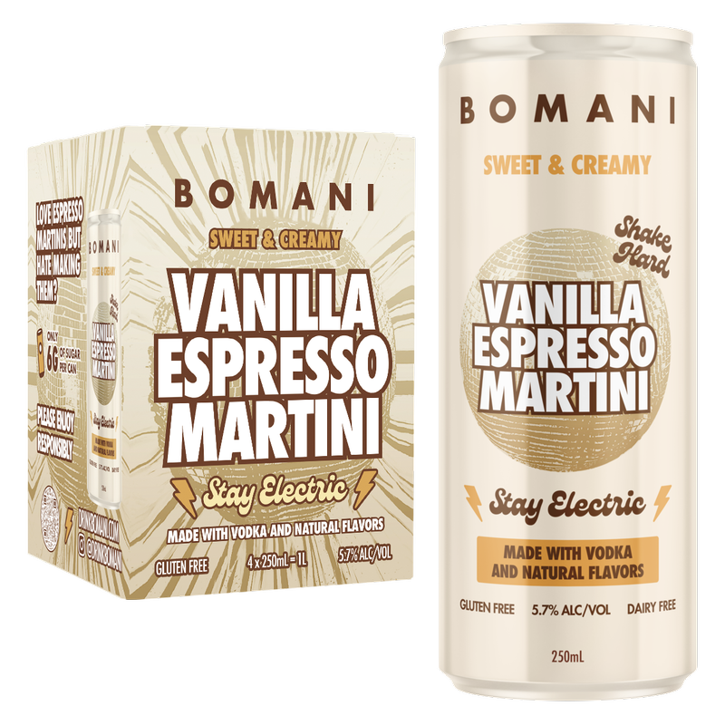 Bomani Vanilla Espresso Martini 4pk 250ml Can