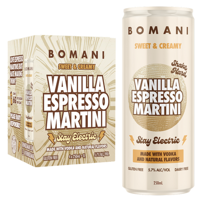 Bomani Vanilla Espresso Martini 4pk 250ml Can