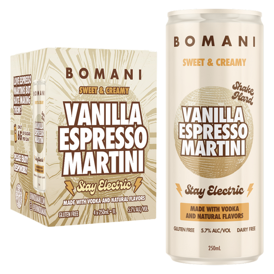 Bomani Vanilla Espresso Martini 4pk 250ml Can