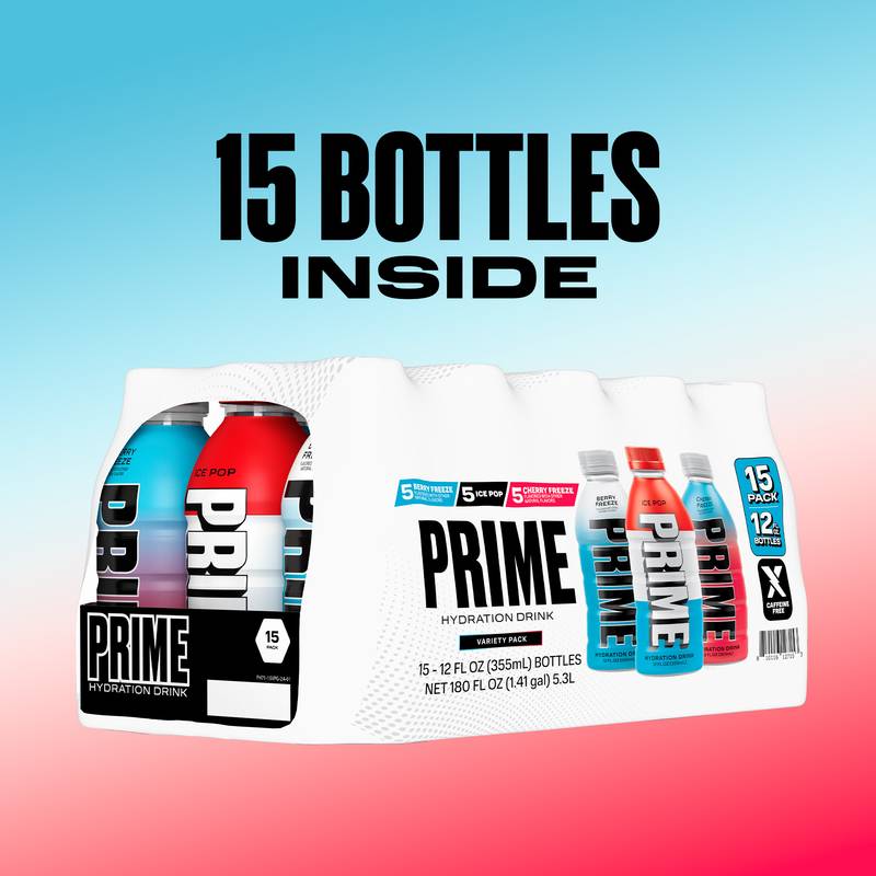 Prime Hydration Freeze Variety Pack 15pk 12oz Btl