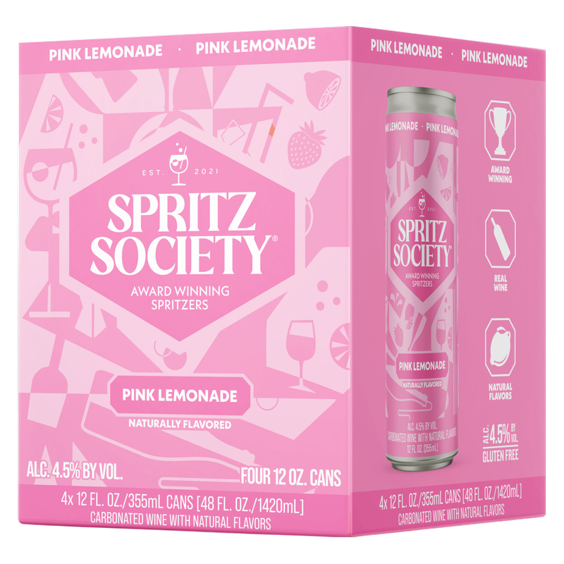 Spritz Society Pink Lemonade 4pk 12oz Cans 4.5% ABV