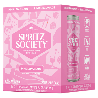 Spritz Society Pink Lemonade 4pk 12oz Cans 4.5% ABV