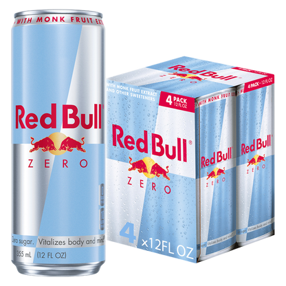 Red Bull Zero Energy Drink 4pk 12oz Can- XL