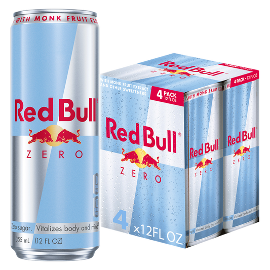 Red Bull Zero Energy Drink 4pk 12oz Can- XL