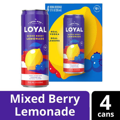 Loyal 9 Mixed Berry Lemonade 4k 12oz 9% ABV