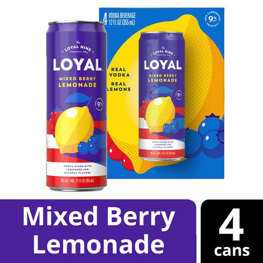 Loyal 9 Mixed Berry Lemonade 4k 12oz 9% ABV