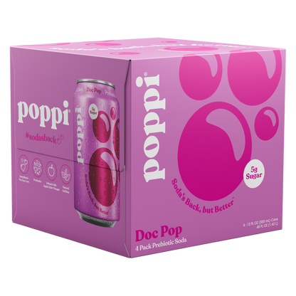 Poppi Prebiotic Doc Pop 4pk 12oz Can