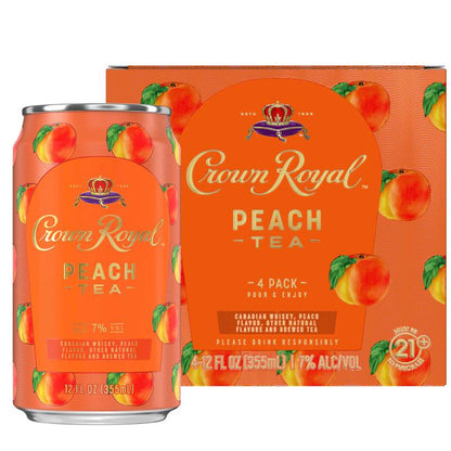 Crown Royal Peach Tea Canadian Whisky Cocktail 4pk 12oz Can 7% ABV