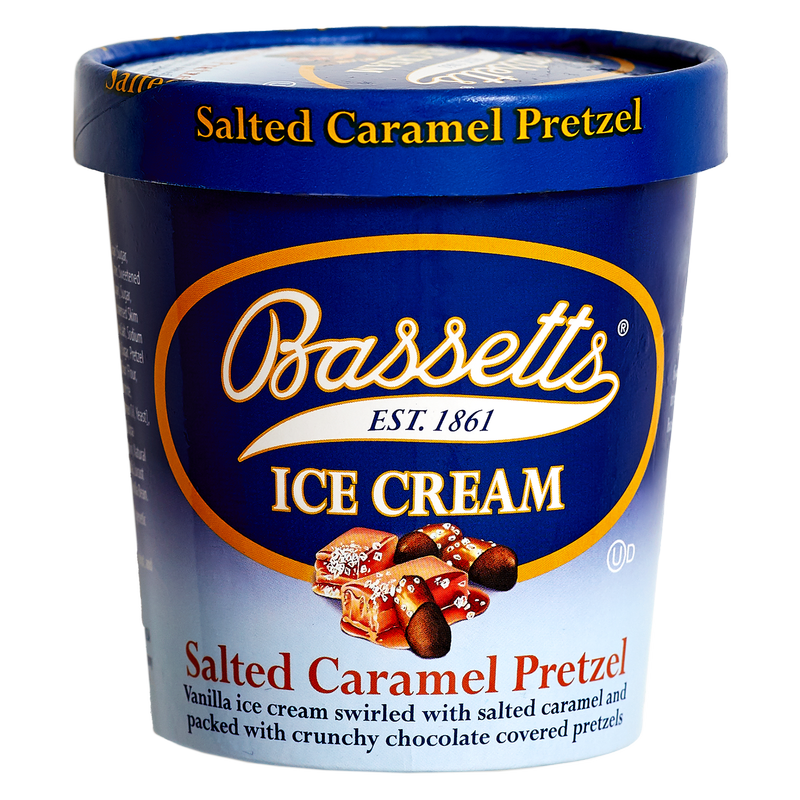 Bassetts Salted Caramel Pretzel Ice Cream, 16 oz