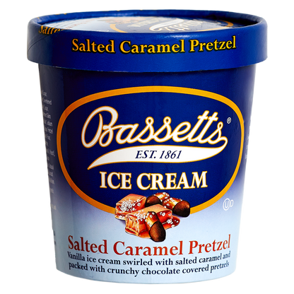 Bassetts Salted Caramel Pretzel Ice Cream, 16 oz