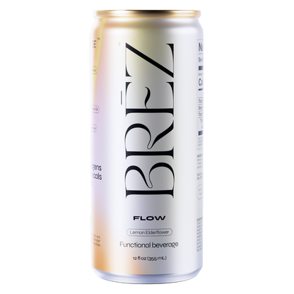 BREZ Flow Lemon Elderflower Functional Tonic 4pk 12oz Can
