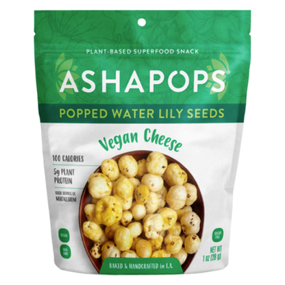 AshaPops Popped Water Lily Seeds Vegan Cheese 1oz
