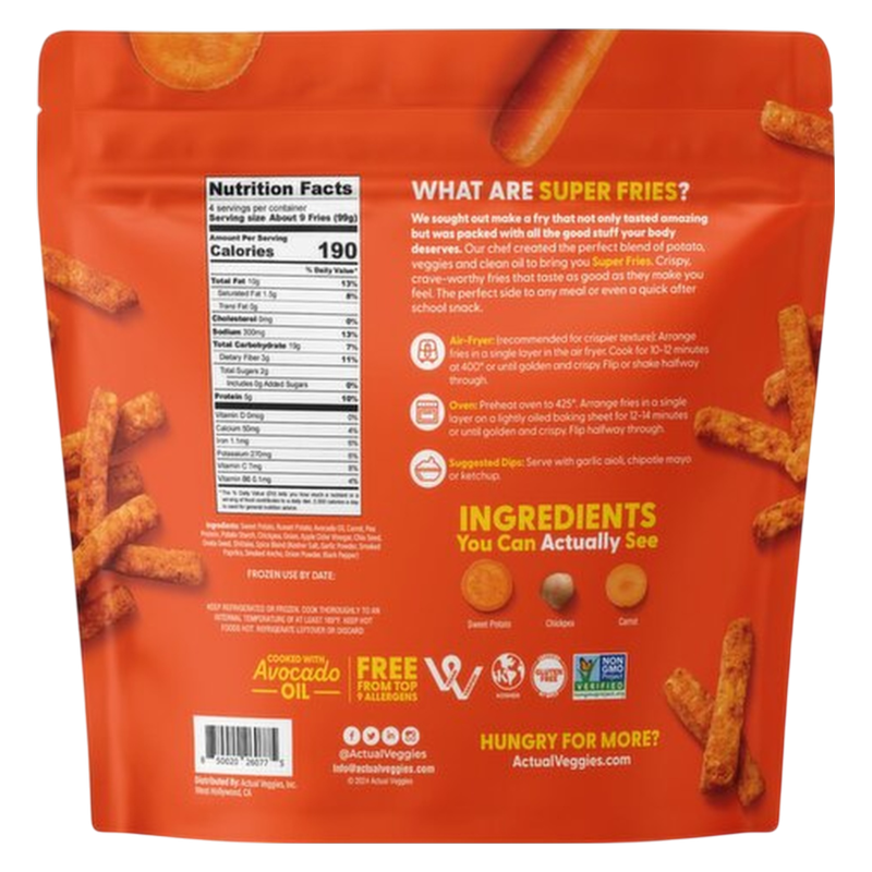Actual Veggies Sweet Potato Super Fries, 14oz