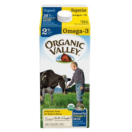 Organic Valley 2% Omega 3 Reduced Fat Milk 1/2 Gallon