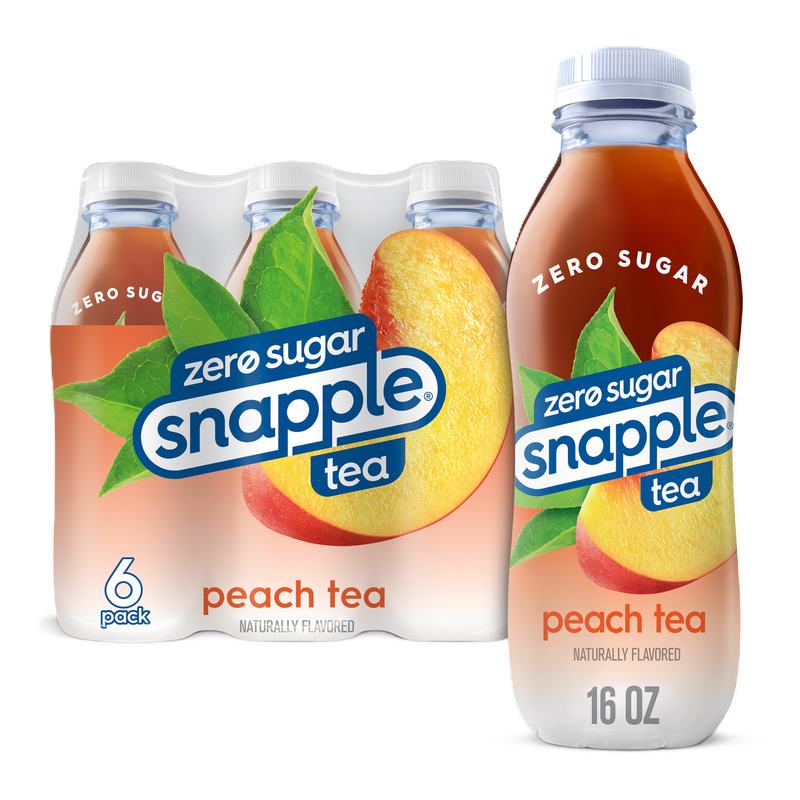 Snapple Zero Sugar Peach Tea 6pk 16oz Btl