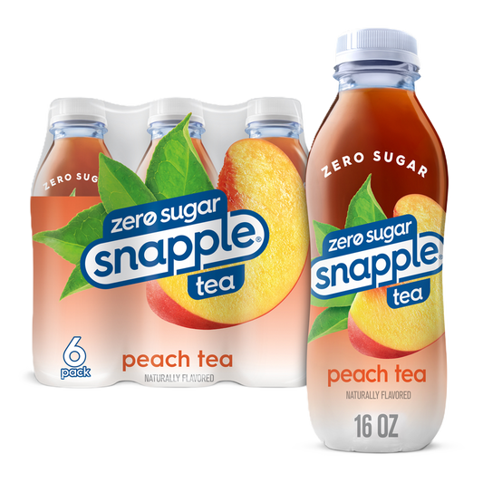 Snapple Zero Sugar Peach Tea 6pk 16oz Btl