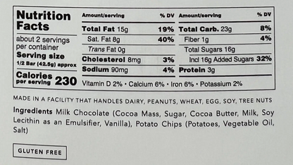 Compartes Potato Chip Crisp Milk Chocolate Bar, 3.2 oz