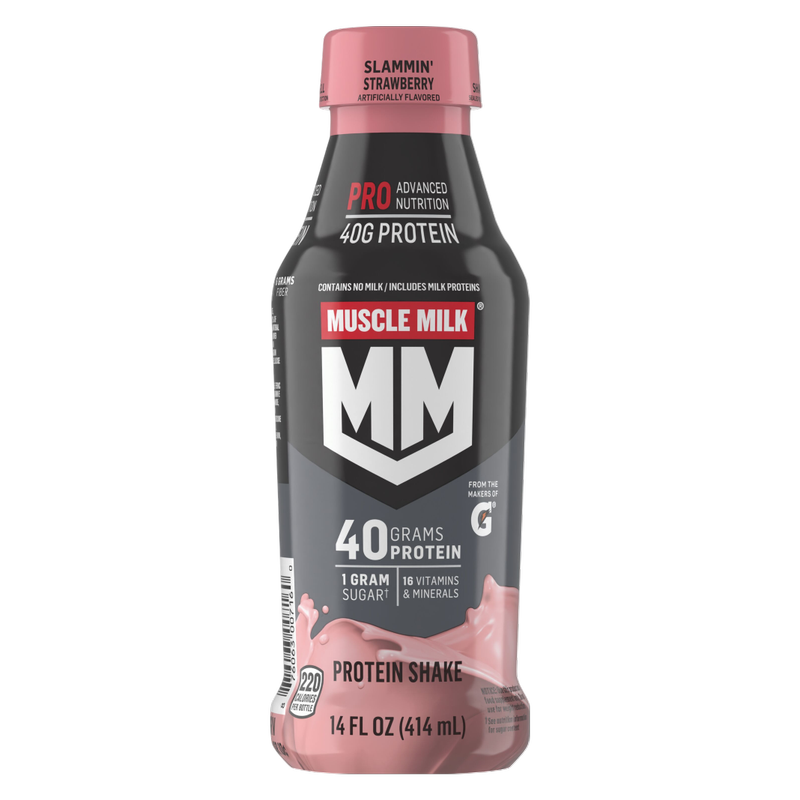 Muscle Milk Slammin' Strawberry Pro Advanced Nutrition Protein Shake 14oz Btl