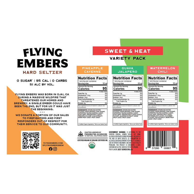 Flying Embers Sweet & Heat Hard Seltzer 6pk 12oz Can 5.0% ABV