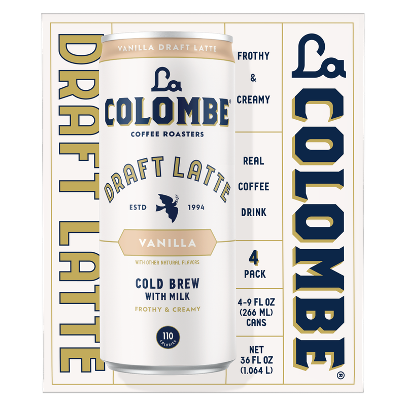 La Colombe Oatmilk Vanilla Draft Latte 4pk 9oz Can